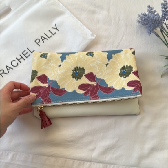 Rachel Pally reversible clutch bag, blue, white, cream, green, maroon, OS, NWOT - Picture 4 of 10